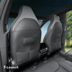 Nappa Leather Front Seat Back Kick Mats for Tesla Model Y L 2026+