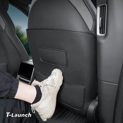 Nappa Leather Front Seat Back Kick Mats for Tesla Model YL 2026+