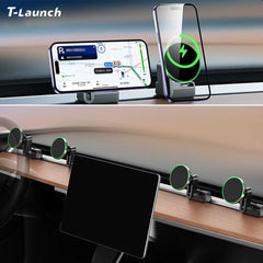 Schnelllade-Magnetische Absaugung Intelligente Luftgekühlte Schnelllade-Handy halterung für Tesla Model 3/Y