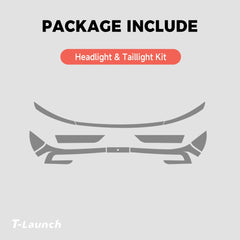 Smoked TPU Headlight and Taillight Tint Protection Film for Tesla Model YL 6-Seater 2026+