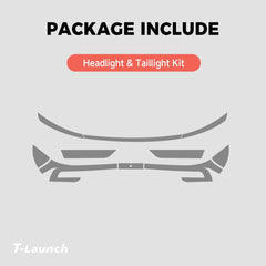 Smoked TPU Headlight and Taillight Tint Protection Film for Tesla Model Y L 6-Seater 2026+