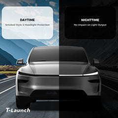 Smoked TPU Headlight and Taillight Tint Protection Film for Tesla Model YL 6-Seater 2026+
