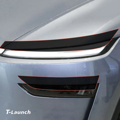 Smoked TPU Headlight and Taillight Tint Protection Film for Tesla Model YL 6-Seater 2026+