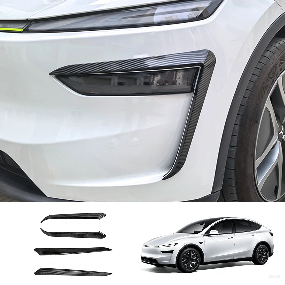 Split-Type Fog Light Trim Covers for Tesla Model Y L 2026+ - T-Launch