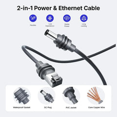 Cavo Starlink Mini - Ethernet e alimentazione 2 in 1, RJ45 e DC