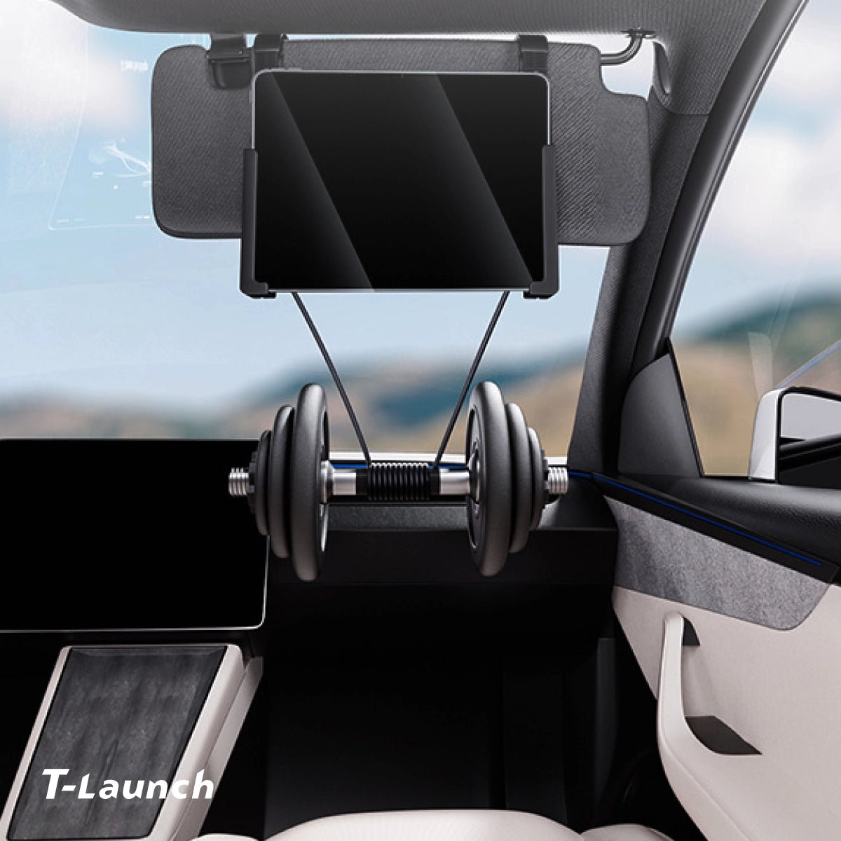 Sun Visor Tablet Holder for Tesla Model 3/Y/S/X/Cybertruck - T-Launch