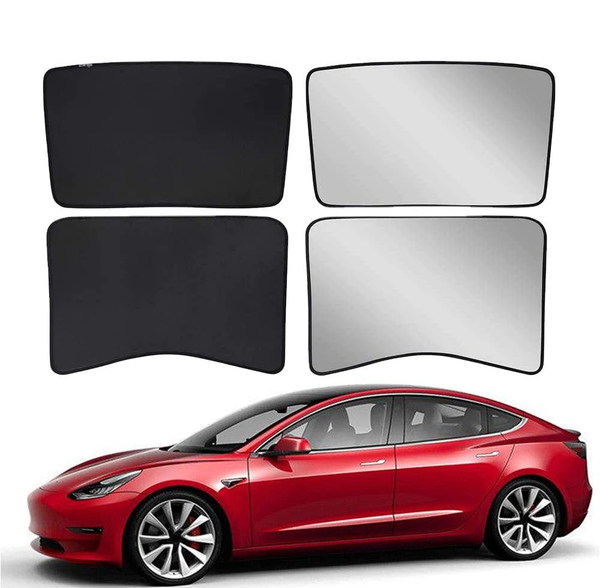 Für Tesla Modell 3 y s x Glasdach Sonnenschutz versenkbare Sonnenschutz  Sonnenblende UV-Schutz Beschattung Abdeckung Schiebedach grau
