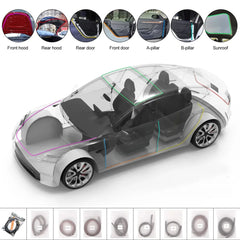 Tesla Model 3/Y Door Seal Kit Soundproof Rubber Weatherstrip (2017+)