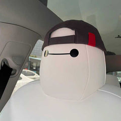 Model 3/J/S/X/Cybertruck Baymax Hoofdsteun Stickers Decoratie Sticker voor Tesla(4 STUKS)