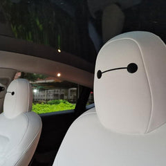 Model 3/J/S/X/Cybertruck Baymax Hoofdsteun Stickers Decoratie Sticker voor Tesla(4 STUKS)
