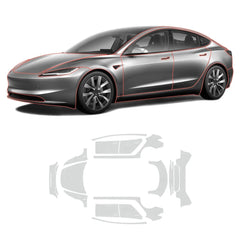 Glanset TPU usynlig full beskyttelsesfilm for billakk (PPF) for Tesla Model 3 Høylandet 2024+