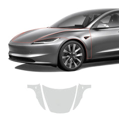 Glanset TPU usynlig full beskyttelsesfilm for billakk (PPF) for Tesla Model 3 Høylandet 2024+