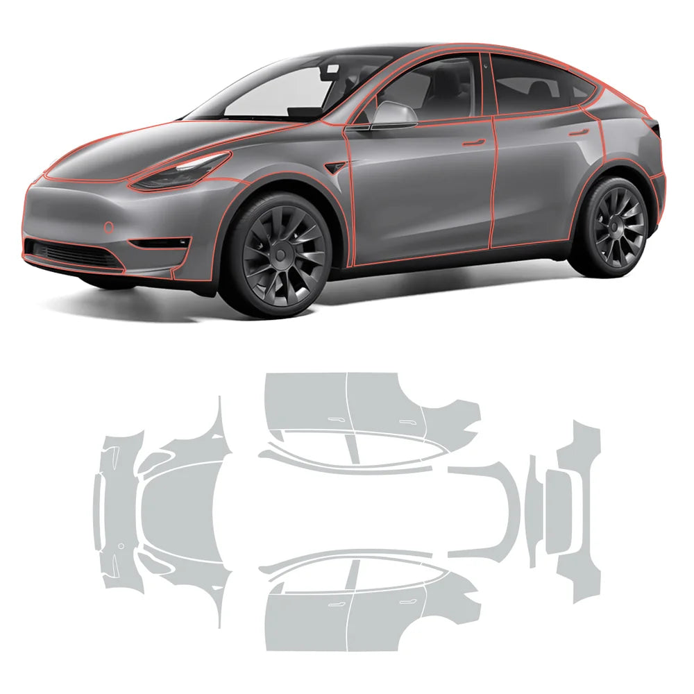 Glossy TPU Invisible Full Car Paint Protection Film (PPF) for Tesla Model Y (2020-2024)