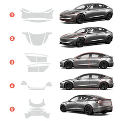 Glossy TPU Invisible Full Car Paint Protection Film (PPF) for Tesla Model 3 Highland Performance 2024+