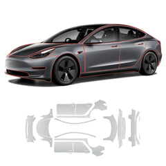 Glossy TPU Invisible Full Car Paint Protection Film (PPF) for Tesla Model 3 (2020-2023)