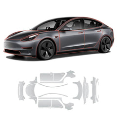 فيلم حماية طلاء السيارة الكامل اللامع غير المرئي المصنوع من مادة TPU (PPF) Tesla Model 3 (2020-2023)