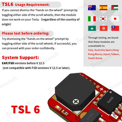 Módulo de eliminación de molestias del piloto automático TSL6 versión mejorada para Tesla Model 3(2019-2024) Model Y (2020-2025)