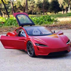 1:24 Tesla Roadster Diecast Model Car with Charging Pile - T-Launch