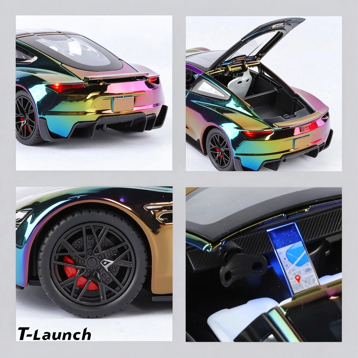1:24 Tesla Roadster Electroplated Alloy Diecast Car Model - T-Launch
