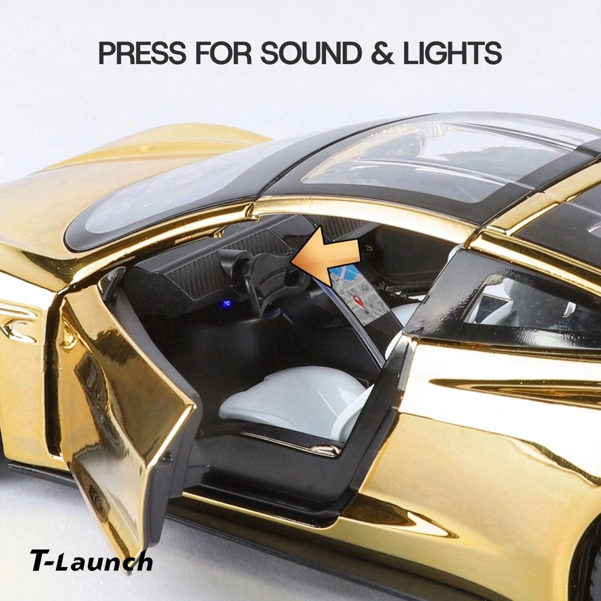 1:24 Tesla Roadster Electroplated Alloy Diecast Car Model - T-Launch