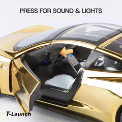1:24 Tesla Roadster Electroplated Alloy Diecast Car Model - T-Launch
