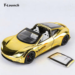 1:24 Tesla Roadster Electroplated Alloy Diecast Car Model - T-Launch