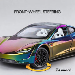 1:24 Tesla Roadster Electroplated Alloy Diecast Car Model - T-Launch