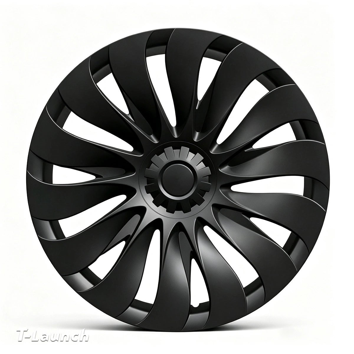 Turbine-Style Hubcaps Wheel Covers for 2026 Tesla Model Y Standard 18'' Aperture Wheels (Set of 4) - T-Launch