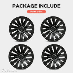Turbine-Style Hubcaps Wheel Covers for 2026 Tesla Model Y Standard 18'' Aperture Wheels (Set of 4) - T-Launch