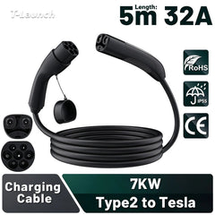 Type 2 to NACS/Tesla AC Charging Adapter Cable - T-Launch