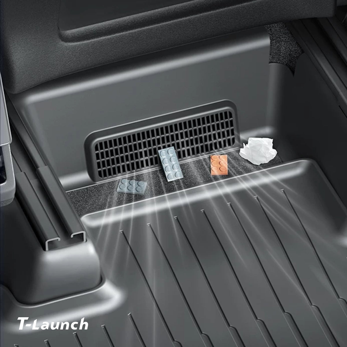 TPE Full-Wrap Under-Seat Corner Protector for Tesla Model Y L 2026+ - T-Launch