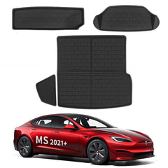 All Weather XPE Interior Golvmattor Cargo Liners Set för Tesla 2022-2024 Model S