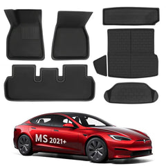 All Weather XPE Interior Golvmattor Cargo Liners Set för Tesla 2022-2024 Model S