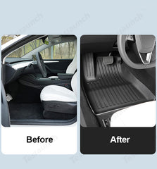 2024 Model 3 Highland Golvmattor All Weather Double Layer Flocking TPE för Tesla