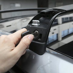 Barras transversais de carga anti-roubo em alumínio para bagageira de tejadilho Tesla Model Y Juniper 2025+ (Conjunto de 2)