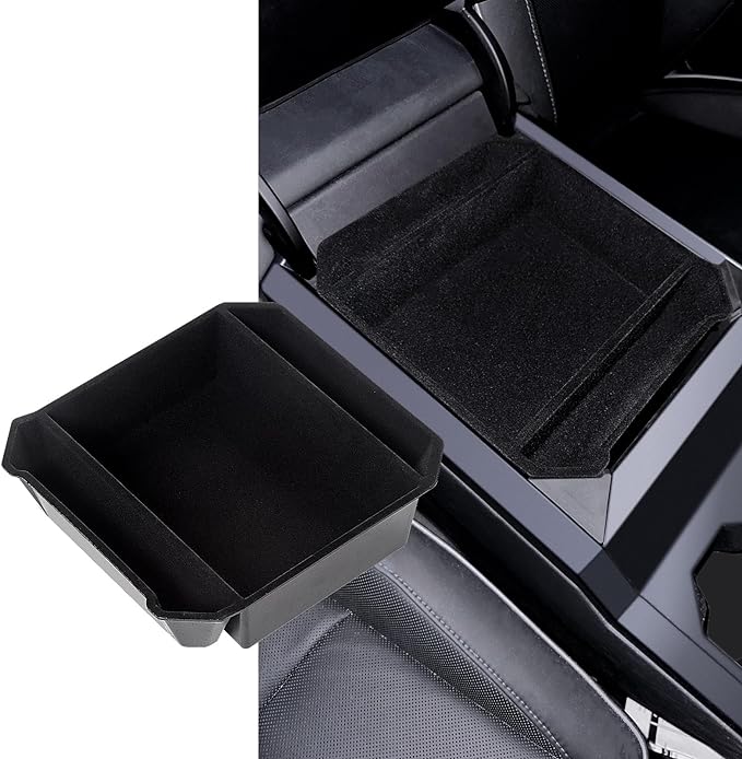 ABS Flocked Liner Center Console Organizer Armrest Storage Box For Tesla Cybertruck 2024+ - T-Launch