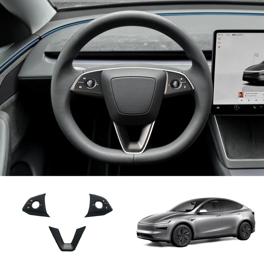 ABS Steering Wheel Trim Cover Kit for Tesla Model Y Juniper 2025+ - T-Launch