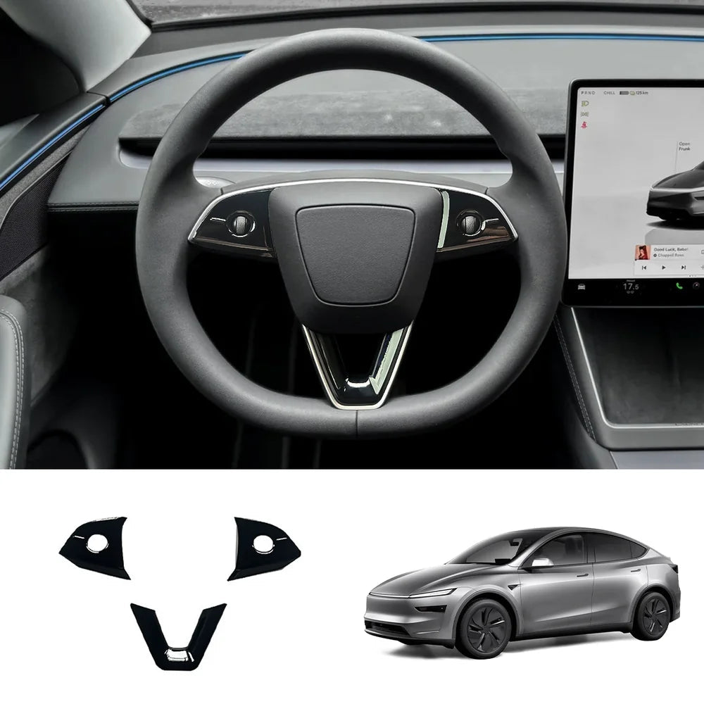 ABS Steering Wheel Trim Cover Kit for Tesla Model Y Juniper 2025+ - T-Launch