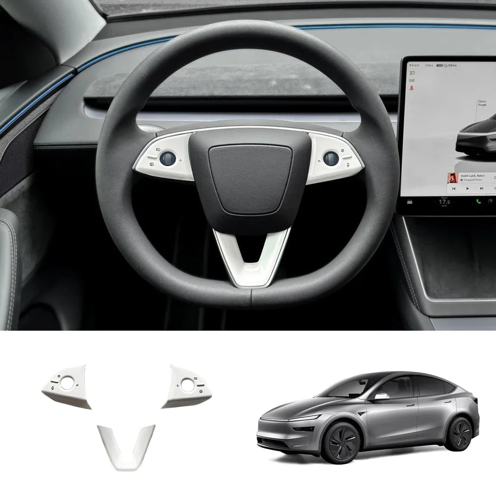 ABS Steering Wheel Trim Cover Kit for Tesla Model Y Juniper 2025+ - T-Launch