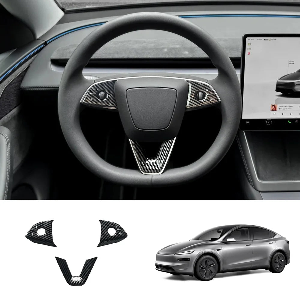ABS Steering Wheel Trim Cover Kit for Tesla Model Y Juniper 2025+ - T-Launch