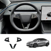 ABS Steering Wheel Trim Cover Kit for Tesla Model Y Juniper 2025+ - T-Launch