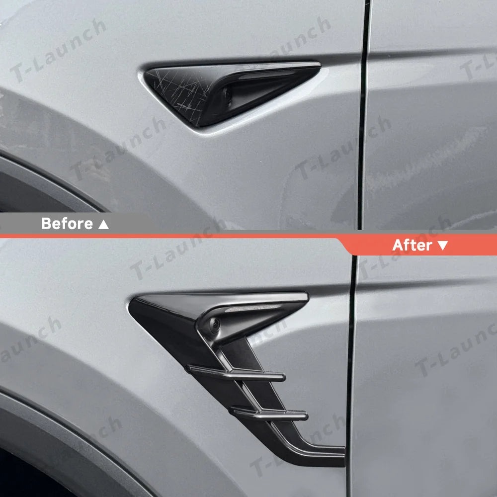 ABS Turn Signal & Camera Covers with Air Blades for 2026 New Tesla Model Y Standard - T-Launch