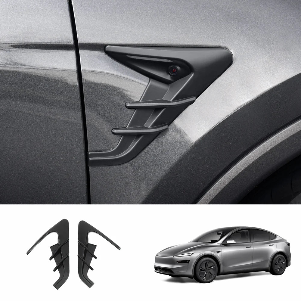 ABS Turn Signal & Camera Covers with Air Blades for Tesla Model Y Juniper 2025+ - T-Launch