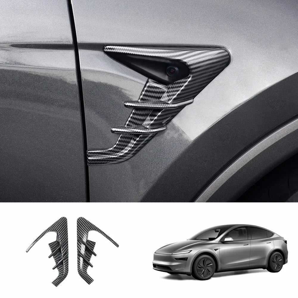ABS Turn Signal & Camera Covers with Air Blades for Tesla Model Y Juniper 2025+ - T-Launch