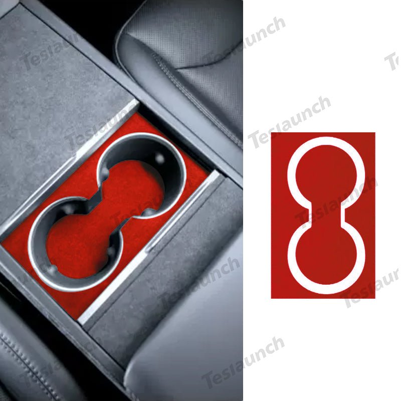 Alcantara Center Console Cup Holder Cover Sticker for Tesla Model Y Juniper 2025+ - T-Launch