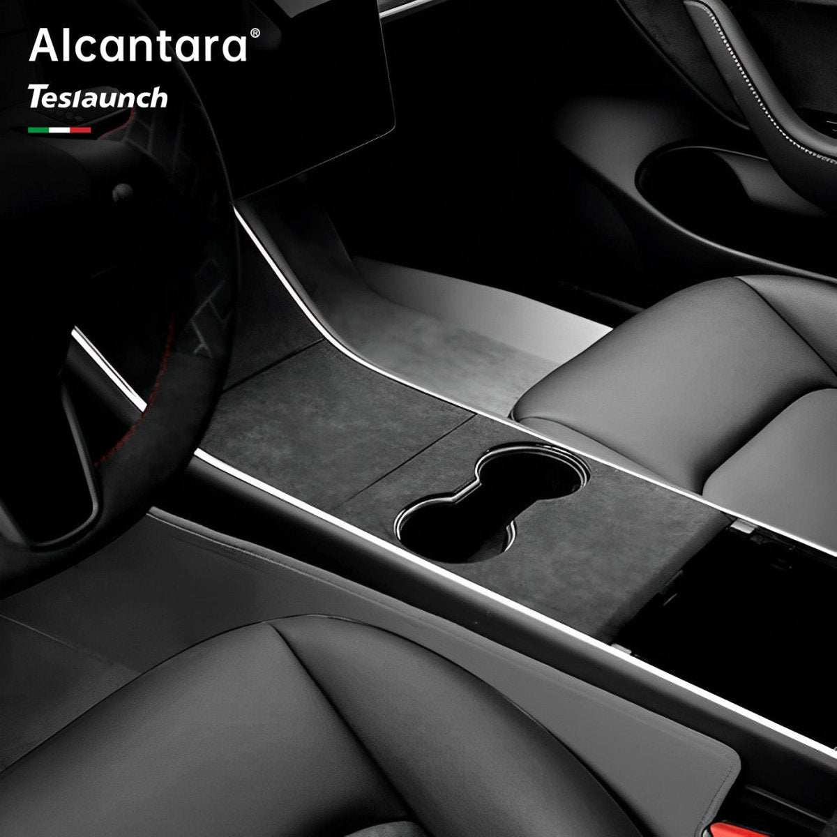 Alcantara Center Console Sticker Cover For Tesla Model 3/Y (2017-2023) - T-Launch