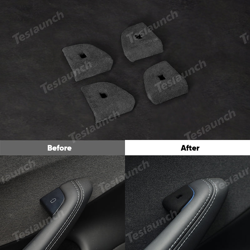 Alcantara Door Button Switch Cover for Tesla Model Y Juniper 2025+ (4 Pcs) - T-Launch