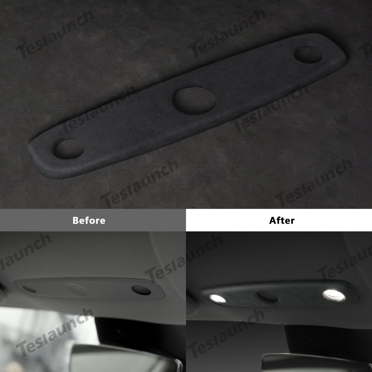 Alcantara Front Reading Light Cover for Tesla Model Y Juniper 2025+ - T-Launch