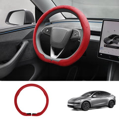 Alcantara Half-Open Steering Wheel Cover for Tesla Model 3/Y - T-Launch