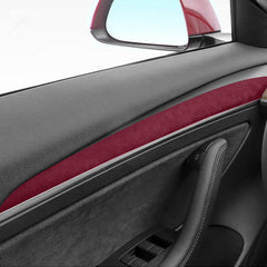 Alcantara Interior Front Door Trim Panel Caps (2 PCS) for Tesla Model 3 (2021-2023) and Model Y 2023-2024 - T-Launch